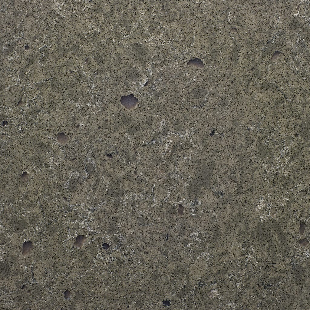 Babylon Gray Concrete Quartz countertop featuring deep charcoal-gray tones and subtle concrete texture