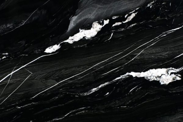 Andes Black Quartzite countertop featuring deep black tones with striking white veins