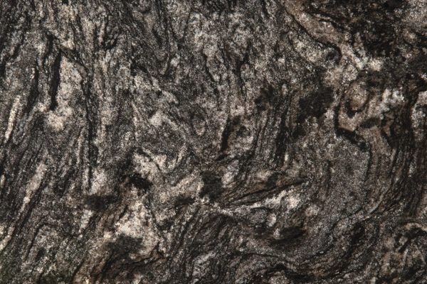 Black Forest Granite countertop showcasing rich black with bold white and grey swirling patterns