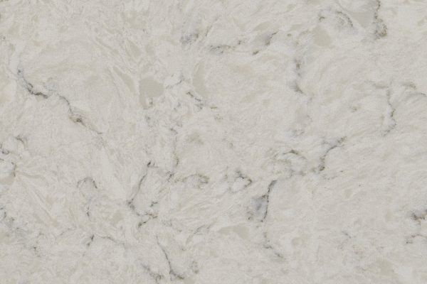 Carrara Mist Quartz countertop featuring a subtle grey background with delicate wispy veins