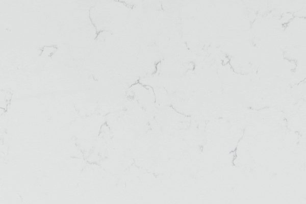 Carrara Morro Quartz countertop with soft white background and delicate grey veins