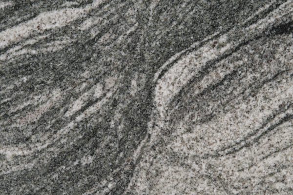 Gray Mist Granite countertop featuring graceful swirls of soft grey, white, and charcoal tones