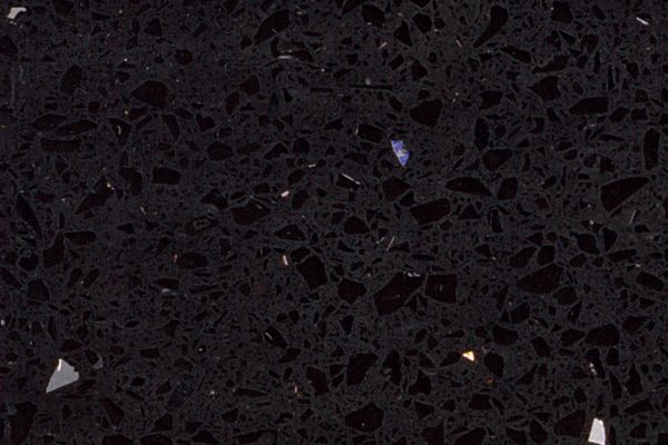 Sparkling Black Quartz countertop featuring a deep black surface with dazzling reflective flecks